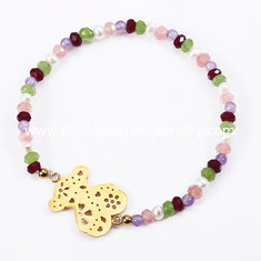 China Lovely Handmade Pearl Bracelets , Fancy Colorful Elastic Pearl Bracelet supplier