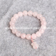 China 8mm Precious Stone Bracelets Attractive White Bead Bracelet For Wedding supplier