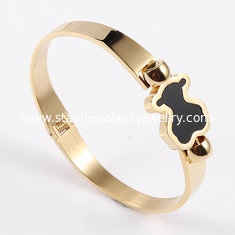 China Fashion 18k Gold Plated Bangles , Stainless Steel Bangle Charm Bracelet supplier