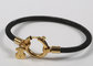 18k Gold Charm Stainless Steel Bangles / Teddy Bear Charm Bracelet For Women Jewelry supplier