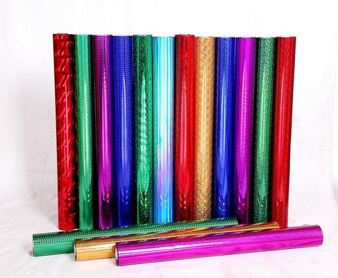 China Red Blue Green Holographic Foil Paper Flat Hot For Greeting Card supplier