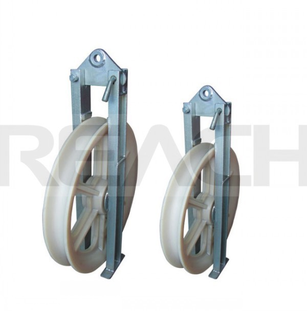 Stringing Pulley Block for Power Transmission Line, Made of High Strength MC Nylon or Aluminum