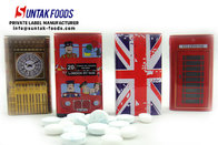British Style Travel Sugar Free Mint Candy , Tin Box Triangle Shaped Candy