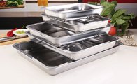 Stainless Steel Square Plate Tray Dish Plate Barbecue Plate Rice Dish Dumpling Dish Fruit Plate Rectangular Plate