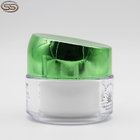 Luxury Plastic 50g Double Wall Cream Jar with Green Cap for Cosmetic Packaging