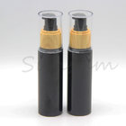 60ml Black Plastic PET Cosmetic Lotion Bottle with Wooden Pump