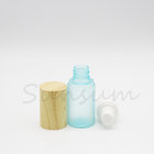 Custom Color Frosted Plastic Cosmetic Lotion Pump Bottle with Bamboo Cap