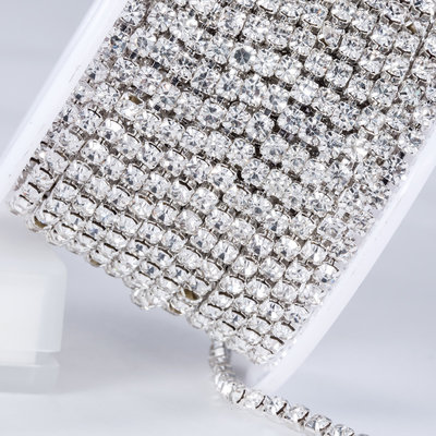 China Stone Cup Chain Crystal Bling Chain Trimming for Shoes Dress Spark DIY Handiwork Rhinestones Costumes Accessories supplier