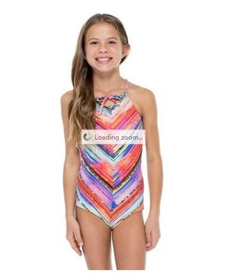 China Gold Print Reversible Girl’s One-piece Swimsuit - Bellamar One Piece supplier