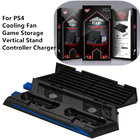 Multifuction Vertical Stand for PS4 Cooling Fan Charging Station Game Storage USB Port and Dual Controller Charger
