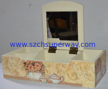 Bedroom furniture wooden makeup case with mirror 116-006,36*17.4*9CM
