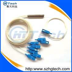 China Steel Tube  1*8 PLC Fiber Optic Splitter with SC/UPC Connector for FTTH supplier