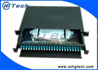 China Sliding Type Loaded 19Inch 1u 24Port Fiber Optic Patch Panel LC / SC / FC supplier