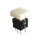 Self Locking Power LED Illuminated Push Button Switch With Square White Tactile Cap