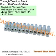 China Through Terminal block | Pitch: 10.0mm | Part No.PA8  Case PA66,UL94V-0 supplier