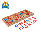 Wooden educational professional Montessori Materials Large Movable Alphabet (Red & Blue) for kids