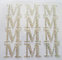 M Letter alphabet acrylic sticker rhinestone sticker for wedding/crafts