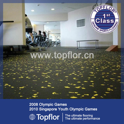 China Gym rubber Flooring with colorful fleck supplier