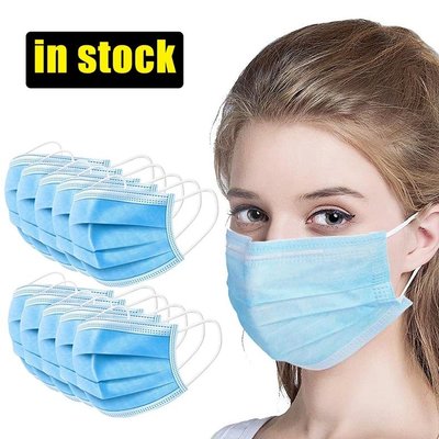 China In Stock Fast Shipping Disposable Face Mask 3 ply Face Mask Disposable with tie-on BFE95% supplier