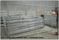 6x10 foot temporary chain link fence panels vertical brace 2.25 x 2.25 inch mesh 60mm x 60mm x 3.00mm diameter