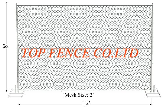 6'X12' Outdoor American Used chain link temporary construction fence for safety with feet