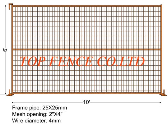 Movable Canada Temporary Fence Panel Welded Portable Fence 6FT X 9.5FT