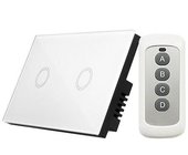2 Gang 1 Way Touch Switch US/AU Standard Luxury Crystal White Glass Panel Touch Screen 2 Gang On/Off Light Wall Switch