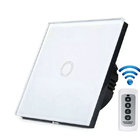 EU Standard Crystal Glass Panel Touch Screen light Switch 1 gang/2 gang/3gang Remote Control Wireless Switch with LED