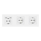 Wall 3 frame power socket eu grounded electrical plug,socket with usb PC panel 258mm*86mm white/black/gold