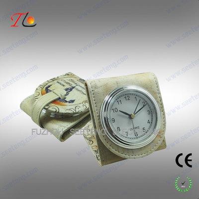 China Folding mini fancy desk alarm clock and travel alarm clock with moscow building printed supplier