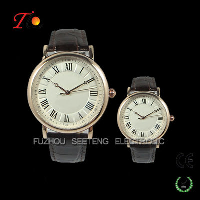 China High quality real leather men and women watches with classic dial supplier