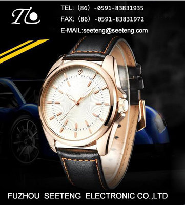 China Mature casual classic style with PU leather strap men wrist watch supplier