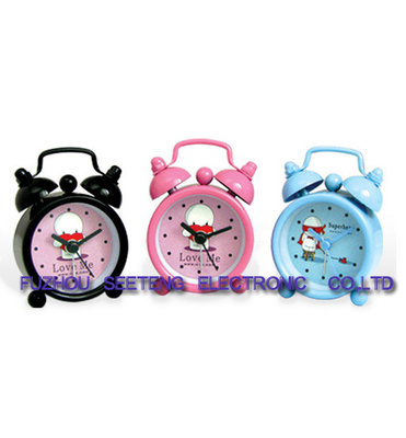 China desktop clock alarm clock lovely design plastic colorful material supplier