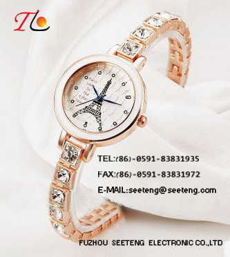 China WHOLESALE ALLOY STRAP AND CASE LADIES WATCHES  WITH LOTS OF DIAMOND supplier