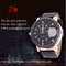 PU leather strap for men watch with double movements colorful band supplier
