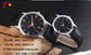 PU leather strap for couple watch with alloy case and color  band  dial customized supplier