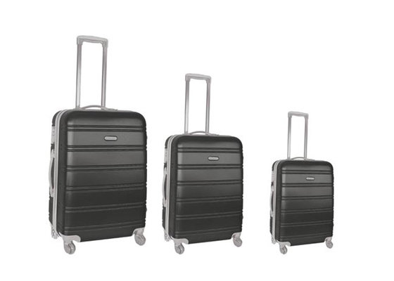 China ABS Zipper Framed Trolley Bag Set Of 3 Hard Shell Suitcases Logo Customized supplier