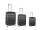 ABS Zipper Framed Trolley Bag Set Of 3 Hard Shell Suitcases Logo Customized supplier