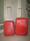 Red Lightweight 2 Wheel Trolley Luggage 3 Piece Set With Plastic Handles supplier