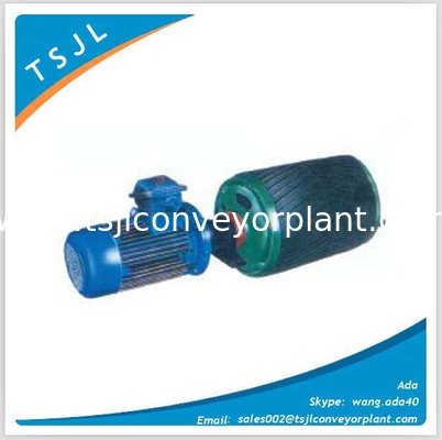 Conveyor discharge rubber lagging motorized pulley