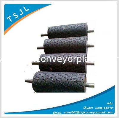 Conveyor rubber lagging drum pulley