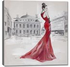100% high quality hand-painted oil painting on canvas red dressing lady size in 60X60CM