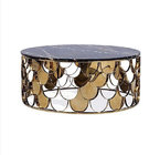 Hot selling Luxury Gold Stainless Steel Coffee Table Round Marble Center Table For Home Hotel