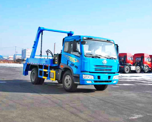 China Skip Loading Waste Collection Trucks Self Dumping 10m3 / 12m3 Volume Swing Arm Type supplier