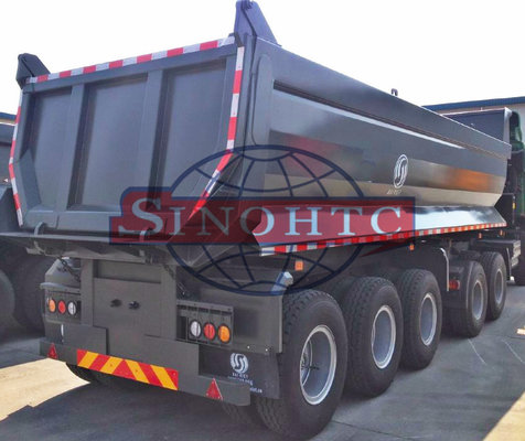 China 40 - 50 Tons Side Dump Semi Trailer , 35 Cbm Heavy Duty Commercial Dump Trailers supplier