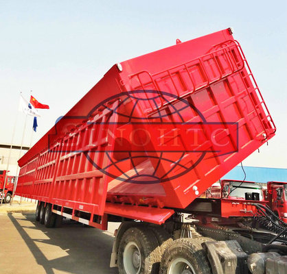 China 3 Axle Semi Dump Trailers BPW 16 Tons Axle Model 80 Ton Load Capacity supplier