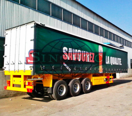 China 14m Tri Axle Heavy Duty Semi Trailers , Bulk Cargo Dry Van Semi Trailer supplier