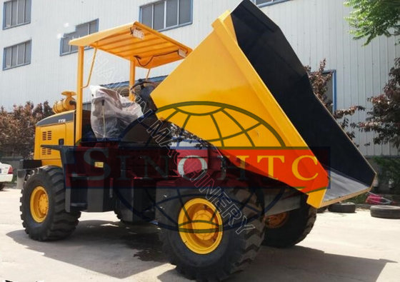 China 5 Ton Light Duty Dump Trucks 4WD Wheel Site Dumper Truck With Detuz Engine supplier