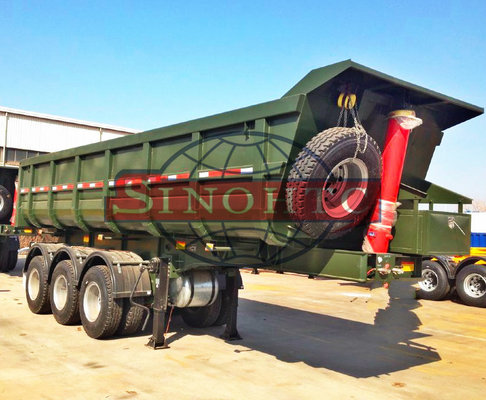 China Side Semi Dump Trailers Thtree Axle ABS Optional 50 Tons Payload Capacity supplier