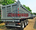 25 - 35m3 Steel End Dump Trailers ,  60 Tons Tipper Semi Trailer 12 / 16 Tyre supplier